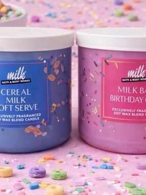 Bath & Body Works Ceral soft serve and birthday cake 3 wicks SOLD OUT ON LINE 💙🩷